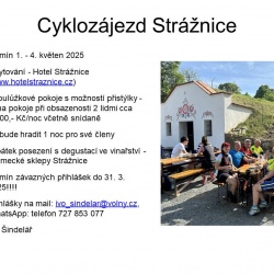 Cyklozájezd Strážnice 1. - 4. 5. 2025
